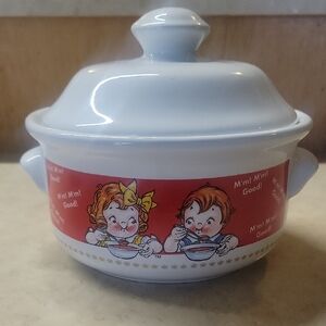 Vintage Campbell Soup, Covered Soup Bowl with Original Lid. Stunning.
